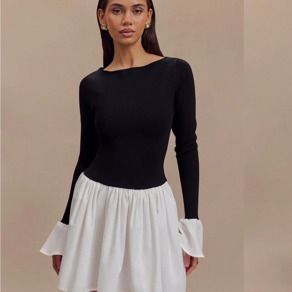 Meshki Sansa knit and linen mini dress - Picture 1 of 5